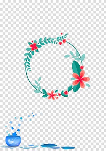 Blue Flower, Flower frame blue edge transparent background PNG clipart