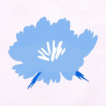 Blue flower hand drawn vector botanical illustration