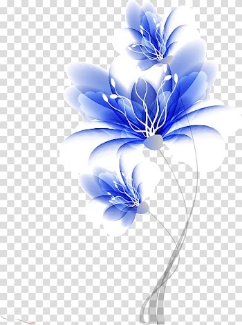 Blue flower illustration, Flower Blue Drawing, Hand-painted flower pattern Blue Dream transparent background PNG clipart