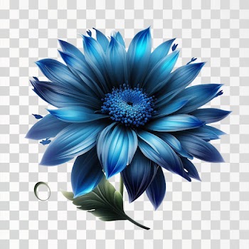 Blue flower, luxury and royal, PNG transparent