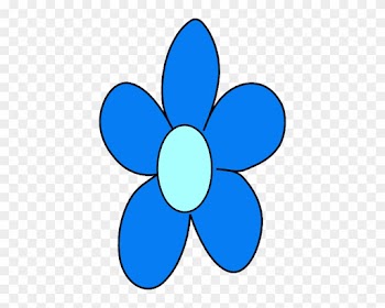 Blue Flower No Stem Clip Art At Clker Com Vector Online - Flower Cartoon No Stem