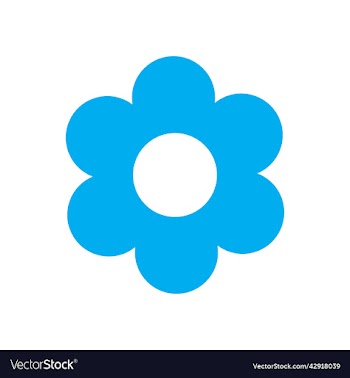 blue flower solid icon