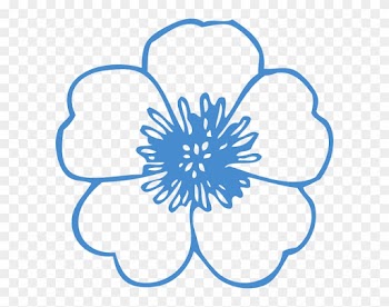 Blue Flower Svg Clip Arts 600 X 582 Px - Flower Clip Art Free