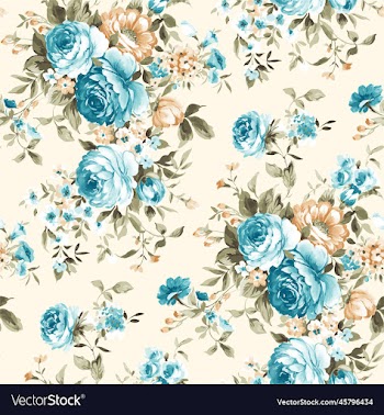 blue flower with green leaves and simple