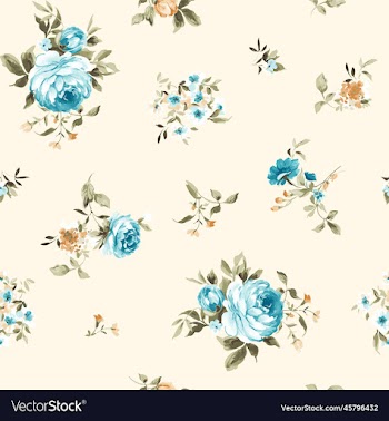 blue flower with leaves and simple background