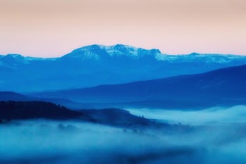 blue foggy mountain