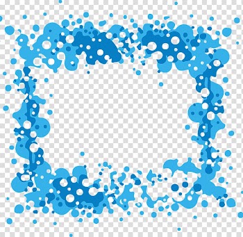 Blue frame illustration, Bubble , Aqua Border Frame transparent background PNG clipart