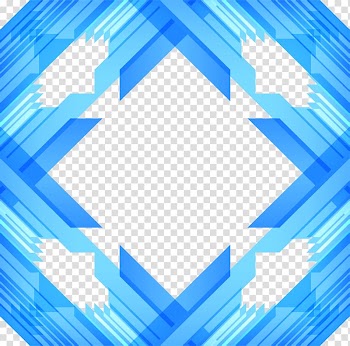 Blue frame , Sky Blue, Sky blue geometric technology border transparent background PNG clipart