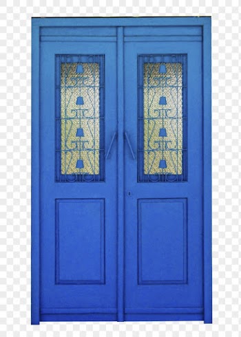 Blue French door png clipart, | Free PNG - rawpixel