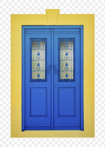 Blue French door png clipart, | Free PNG - rawpixel