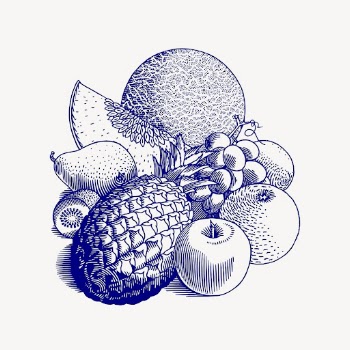 Blue fruits clipart, food illustration | Free Vector - rawpixel