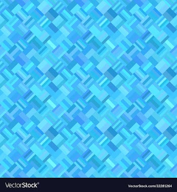 Blue geometric diagonal rectangular mosaic tile vector image