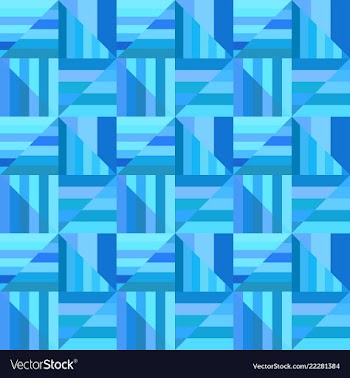 Blue geometrical striped triangle mosaic tile vector image