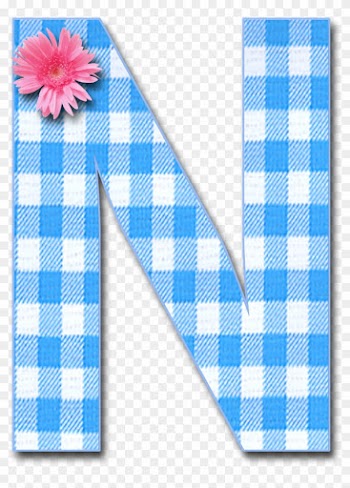 Blue Gingham N Png 1,200×1,321 Pixels - Alphabet