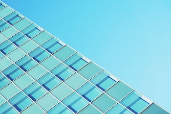 blue glass building