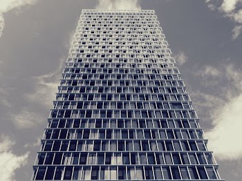 Blue Glass High-rise Building