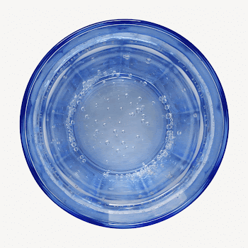 Blue glass with carbonated water, | Free PSD - rawpixel