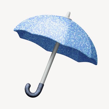 Blue glitter umbrella collage element, | Free PSD - rawpixel
