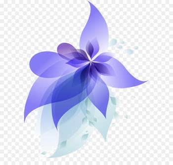 Blue gradient flowers 