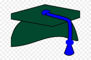 Blue Graduation Hat And Gold Tassels Clipart - Clip Art