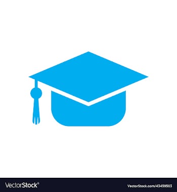 blue graduation hat solid icon