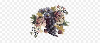 Blue Grapes And Chicory 01 Spring Flowers, Autumn Leaves, - Wine Grapes And Chicory Easy Print Place Cards, Pearl