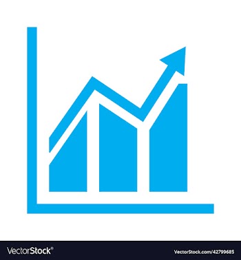 blue graph icon or logo
