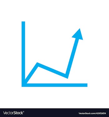 blue growing graph icon