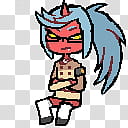 Blue haired anime character transparent background PNG clipart