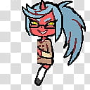 Blue haired woman anime character transparent background PNG clipart