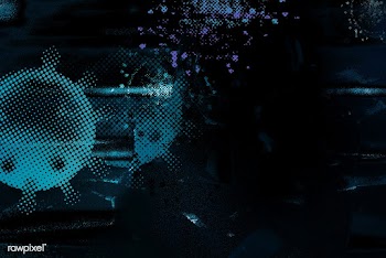 Blue halftone coronavirus remix illustration with design space | Free  illustration - 2321526