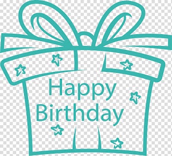 Blue hand-painted birthday gift transparent background PNG clipart