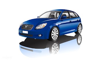 Blue hatchback car isolated on white vector | Free stock vector - 540122