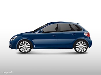 Blue hatchback car isolated on white vector | Free stock vector - 540332