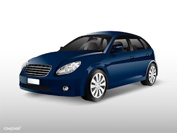 Blue hatchback car isolated on white vector | Free stock vector - 540420
