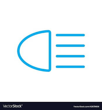 blue headlight signal line art icon