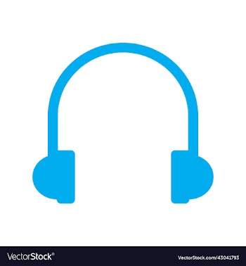 blue headphones or earphones icon