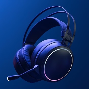 Blue headphones wireless digital device