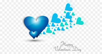 Blue heart-shaped elements 