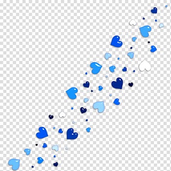Blue hearts, blue and white heart print transparent background PNG clipart