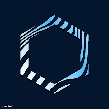Blue heaxagon abstract badge template vector | Free stock vector - 538096