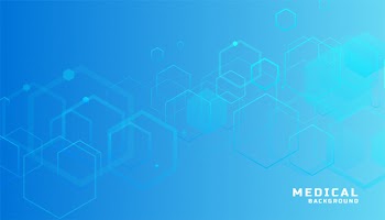Blue hexagonal medical and healthcare background Free Vector