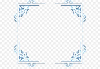 Blue High-definition television Pattern - Blue European pattern border 
