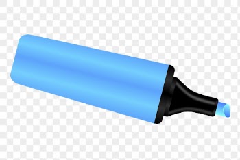 Blue highlighter pen png sticker, | Free PNG - rawpixel