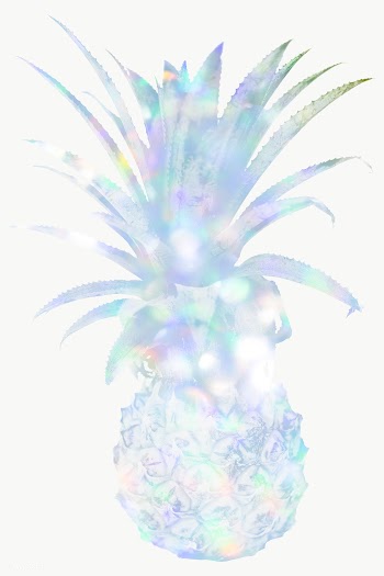 Blue holographic pineapple sticker design element | Free  transparent png - 2337656