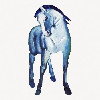 Blue horse collage element, vintage | Free PSD Illustration - rawpixel