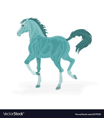 Blue-horse vector image