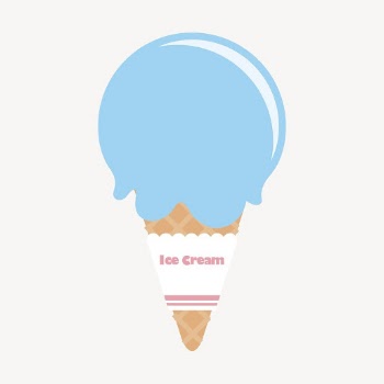 Blue ice-cream cone collage element, | Free PSD - rawpixel