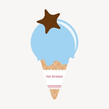 Blue ice-cream cone collage element, | Free PSD - rawpixel