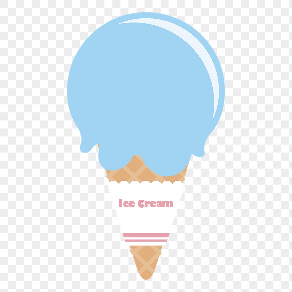 Blue ice-cream png cone sticker, | Free PNG - rawpixel